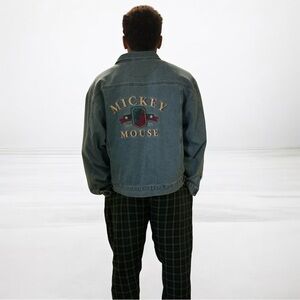Mens Disney Mickey Mouse Y2K jean Jacket. XL